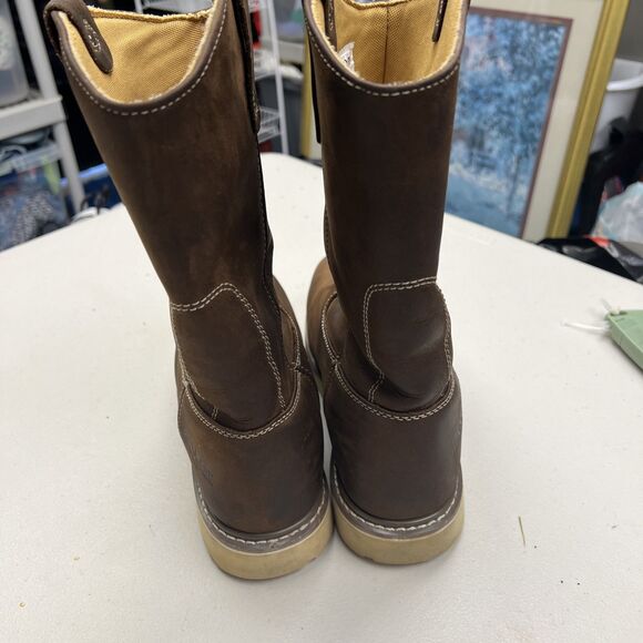 Iron Age Mens Brown Leather Work Boots Steel Toe Waterproof Size 9M - Picture 3 of 8